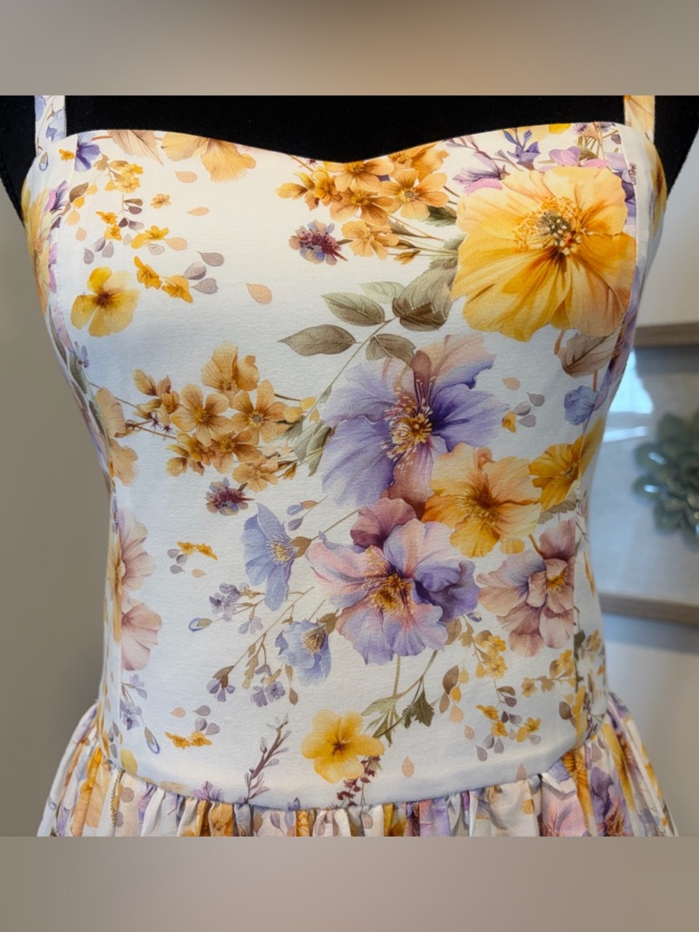 Aqua Blu Floral Cotton & Silk Wedding Guest Formal Dress With Pockets NWT! - Picture 6 of 16